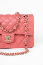 18S Pink Caviar Quilted Classic Flap Small Light Gold Hardware - Image 14