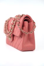 18S Pink Caviar Quilted Classic Flap Small Light Gold Hardware - Image 4