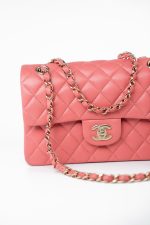 18S Pink Caviar Quilted Classic Flap Small Light Gold Hardware - Image 18