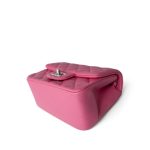 19C Pink Lambskin Quilted Mini Square Flap Silver Hardware - Image 7
