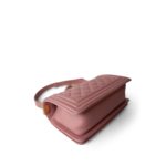 20A Metallic Pink Calfskin Quilted Small Boy Bag Aged Gold Hardware - Image 11