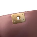 20A Metallic Pink Calfskin Quilted Small Boy Bag Aged Gold Hardware - Image 4