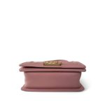 20A Metallic Pink Calfskin Quilted Small Boy Bag Aged Gold Hardware - Image 6