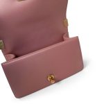 20A Metallic Pink Calfskin Quilted Small Boy Bag Aged Gold Hardware - Image 9