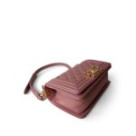 20A Metallic Pink Calfskin Quilted Small Boy Bag Aged Gold Hardware - Image 12