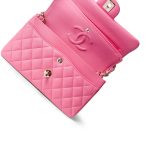 21C Pink Caviar Quilted Small Classic Flap Light Gold Hardware - Image 12
