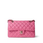 21C Pink Caviar Quilted Small Classic Flap Light Gold Hardware - Image 2