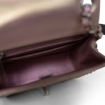 21K Mini Pink Iridescent Square Lambskin Quilted Classic Flap SHW - Image 11