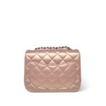 21K Mini Pink Iridescent Square Lambskin Quilted Classic Flap SHW - Image 3
