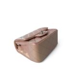 21K Mini Pink Iridescent Square Lambskin Quilted Classic Flap SHW - Image 7