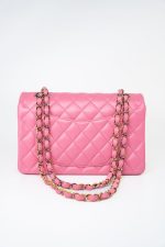 21P Pink Lambskin Quilted Classic Flap Small Yellow Interior / Rainbow Hardware - Image 2