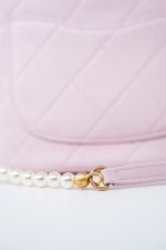 21S Light Pink / Rose Clair Calfskin Quilted All About Pearls Small Hobo Bag - Image 16