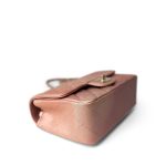 21S Metallic Rose Gold Grained Lambskin Quilted Mini Rectangular Flap - Image 4