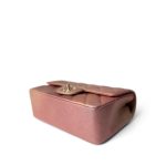 21S Metallic Rose Gold Grained Lambskin Quilted Mini Rectangular Flap - Image 10