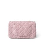21S Pink White Tweed Quilted Mini Rectangular Flap Light Gold Hardware - Image 14