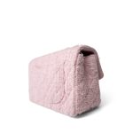21S Pink White Tweed Quilted Mini Rectangular Flap Light Gold Hardware - Image 8