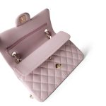 21S Rose Clair Caviar Quilted Classic Flap Small Light Gold Hardware - Image 7