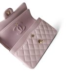 21S Rose Clair Caviar Quilted Classic Flap Small Light Gold Hardware - Image 8