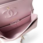 21S Rose Clair Caviar Quilted Classic Flap Small Light Gold Hardware - Image 9