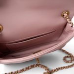 22B Light Pink Lambskin Quilted Mini Heart Charms Flap Antique Gold Hardware - Image 13