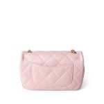 22B Light Pink Lambskin Quilted Mini Heart Charms Flap Antique Gold Hardware - Image 3