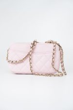 22P Light Pink Caviar Quilted Flap Phone Holder with Classic Chain LGHW - Image 17