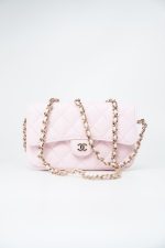 22P Light Pink Caviar Quilted Flap Phone Holder with Classic Chain LGHW - Image 19