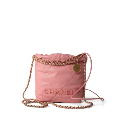 23K Pink Caviar Quilted 22 Bag Mini