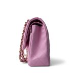 23P Pink Caviar Quilted Classic Flap Medium Light Gold Hardware - Image 4
