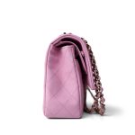 23P Pink Caviar Quilted Classic Flap Medium Light Gold Hardware - Image 3