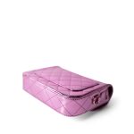 24C Shiny Pink Calfskin Quilted Flap Bag & Coin Purse - Image 10