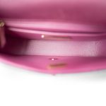 24C Shiny Pink Calfskin Quilted Flap Bag & Coin Purse - Image 12