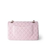 21S Pink Tweed Quilted Classic Flap Medium Light Gold Hardware - Image 13