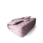 21S Pink Tweed Quilted Classic Flap Medium Light Gold Hardware - Image 15