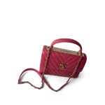 Dark Pink Chevron Trendy CC Light Gold Hardware - Image 13