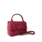 Dark Pink Chevron Trendy CC Light Gold Hardware - Image 7