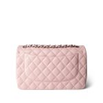 Light Pink Lambskin Quilted Jumbo Classic Flap Silver Hardware - Image 6