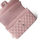 Light Pink Lambskin Quilted Jumbo Classic Flap Silver Hardware - Image 12
