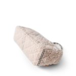 Light Pink Tweed Quilted Mini Rectangular Single Flap Black Metal Hardware - Image 8