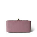 Mauve Lambskin Quilted Mini Square Flap - Image 4