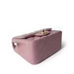 Mauve Lambskin Quilted Mini Square Flap - Image 7