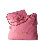 Medium Pink Calfskin Quilted 22 Hobo Bag Antique Gold Hardware - Image 2