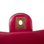 Mini Pearl Crush Fuchsia Lambskin Quilted Square Flap - Image 11