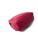 Mini Pearl Crush Fuchsia Lambskin Quilted Square Flap - Image 9