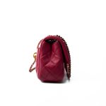 Mini Pearl Crush Fuchsia Lambskin Quilted Square Flap - Image 8