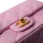 Pink Caviar Quilted Sweetheart Mini Flap Antique Gold Hardware - Image 9