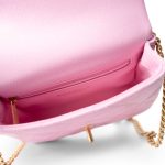 Pink Caviar Quilted Sweetheart Mini Flap Antique Gold Hardware - Image 13