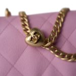 Pink Caviar Quilted Sweetheart Mini Flap Antique Gold Hardware - Image 17