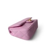 Pink Caviar Quilted Sweetheart Mini Flap Antique Gold Hardware - Image 3