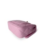 Pink Caviar Quilted Sweetheart Mini Flap Antique Gold Hardware - Image 4
